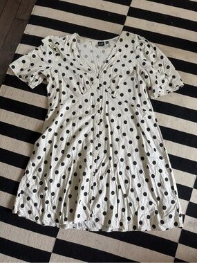 GAP Cream Dress with Black Polka Dots